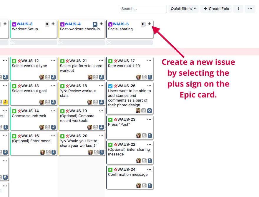 Create Issue from Epic