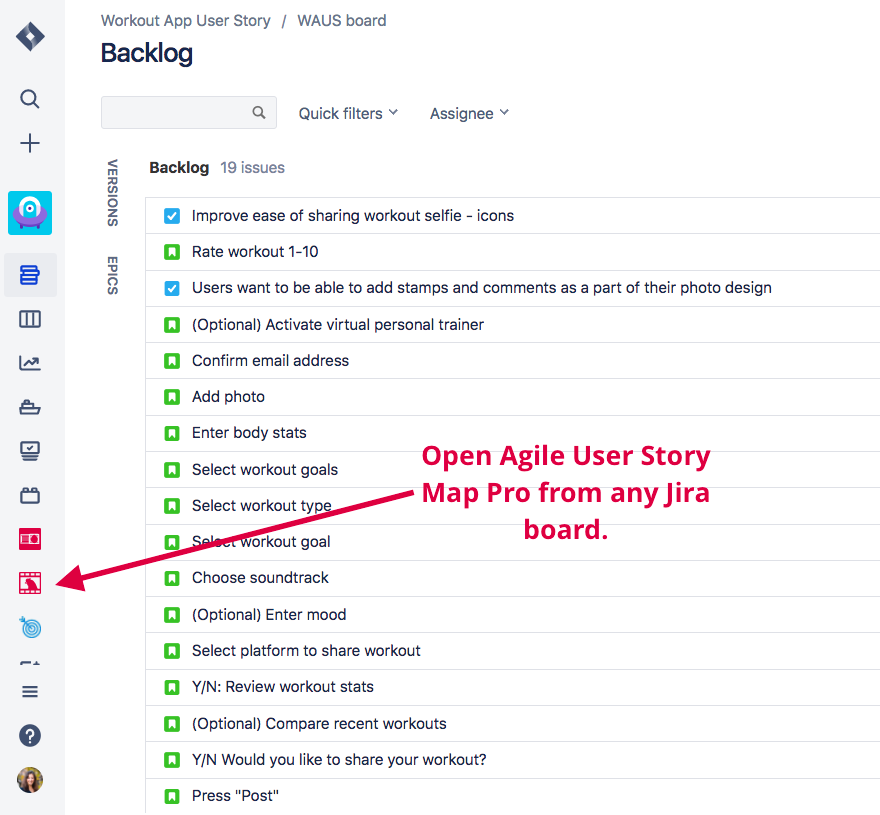 Open User Story Map in Jira